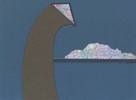 Insula, colaj, tehnica mixta, 25x35, 2013